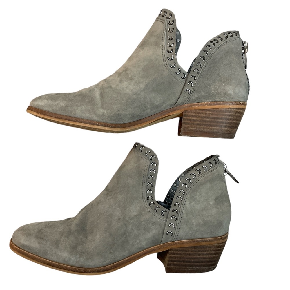 Vince Camuto Ankle Bootie Prafinta Cutout Gray Mushroom Size 7.5